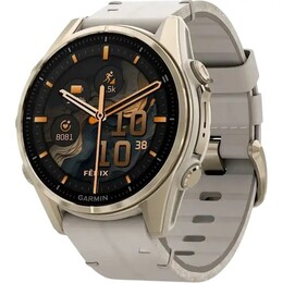 Смарт-годинник Garmin Fenix 8 43mm AMOLED Sapphire Soft Gold with Limestone Leather Band (010-02903-40)