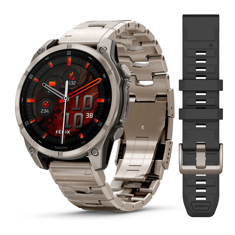 Смарт-часы Garmin Fenix 8 47mm AMOLED Sapphire Titanium with Vented Titanium Bracelet (010-02904-40)