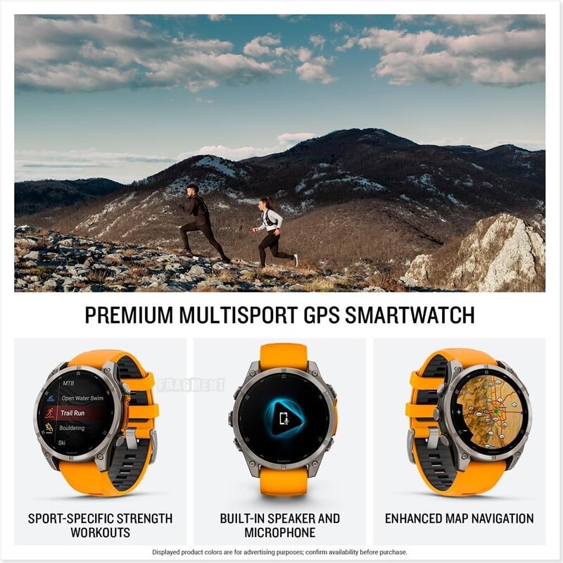 Смарт-часы Garmin Fenix 8 47mm AMOLED Sapphire Titanium with Spark Orange/Graphite Silicone Band (010-02904-11)
