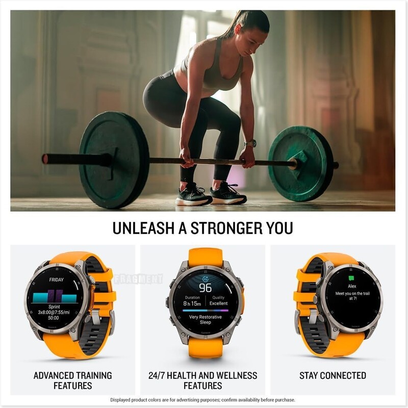 Смарт-часы Garmin Fenix 8 47mm AMOLED Sapphire Titanium with Spark Orange/Graphite Silicone Band (010-02904-11)