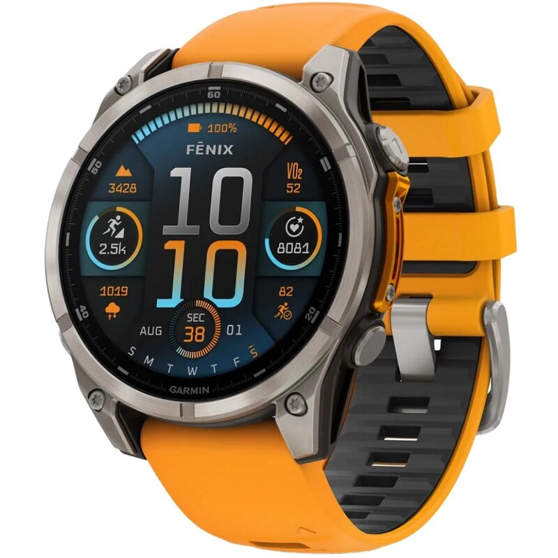 Смарт-часы Garmin Fenix 8 47mm AMOLED Sapphire Titanium with Spark Orange/Graphite Silicone Band (010-02904-11)