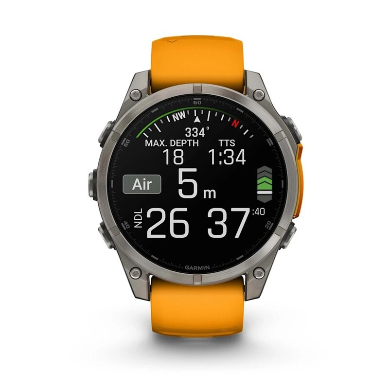 Смарт-часы Garmin Fenix 8 47mm AMOLED Sapphire Titanium with Spark Orange/Graphite Silicone Band (010-02904-11)