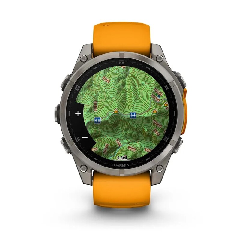 Смарт-часы Garmin Fenix 8 47mm AMOLED Sapphire Titanium with Spark Orange/Graphite Silicone Band (010-02904-11)