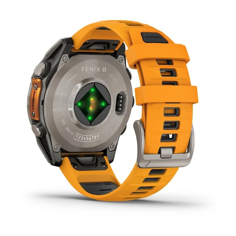 Смарт-часы Garmin Fenix 8 47mm AMOLED Sapphire Titanium with Spark Orange/Graphite Silicone Band (010-02904-11)