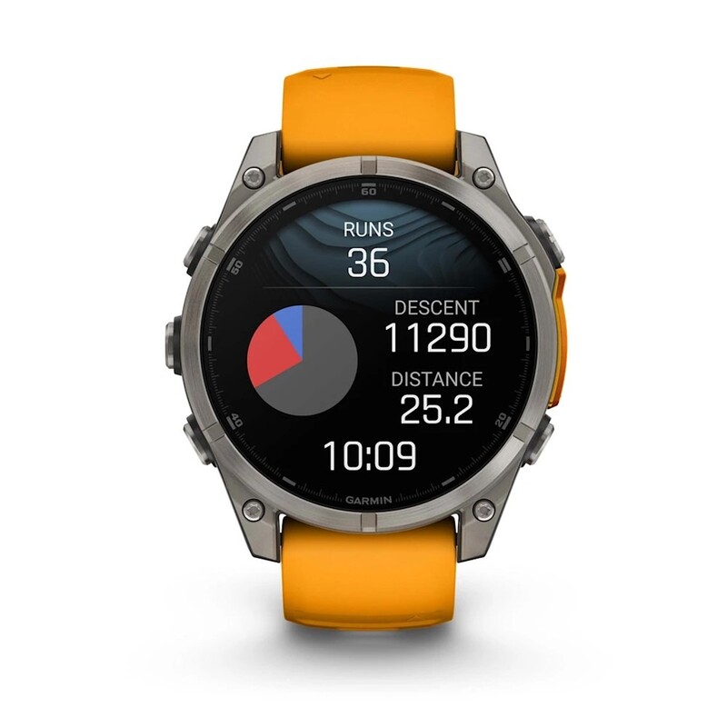 Смарт-часы Garmin Fenix 8 47mm AMOLED Sapphire Titanium with Spark Orange/Graphite Silicone Band (010-02904-11)