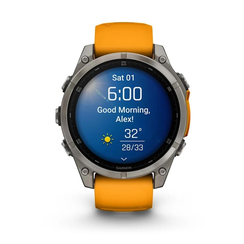 Смарт-часы Garmin Fenix 8 47mm AMOLED Sapphire Titanium with Spark Orange/Graphite Silicone Band (010-02904-11)