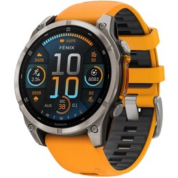 Смарт-годинник Garmin Fenix 8 47mm AMOLED Sapphire Titanium with Spark Orange/Graphite Silicone Band (010-02904-11)