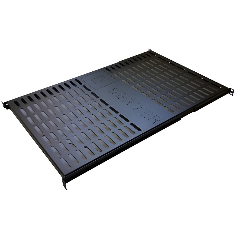 Полиця EServer 1U 19", 550мм, 4 точки кріпл., чорна, 1,5мм (PS-1U-550-B)