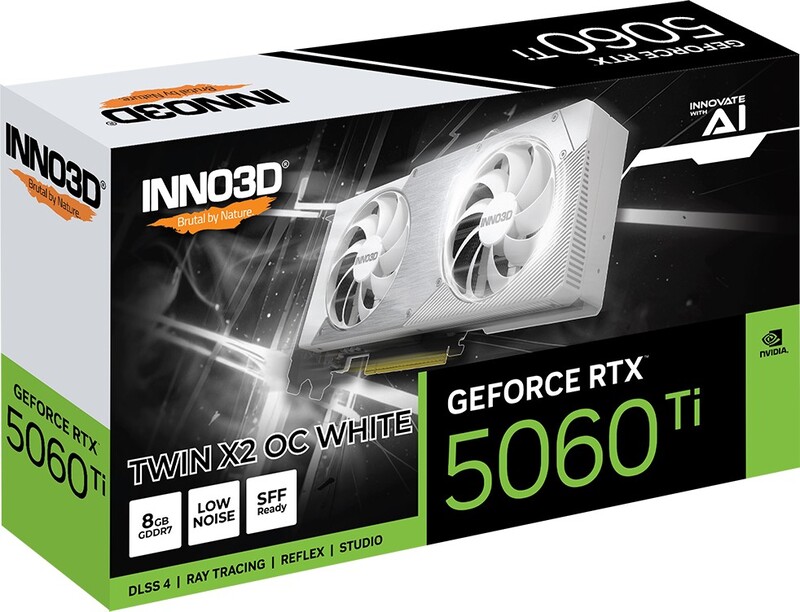 Вiдеокарта GF RTX 5060 Ti 8GB GDDR7 Twin X2 OC White Inno3D (N506T2-08D7X-193075W)