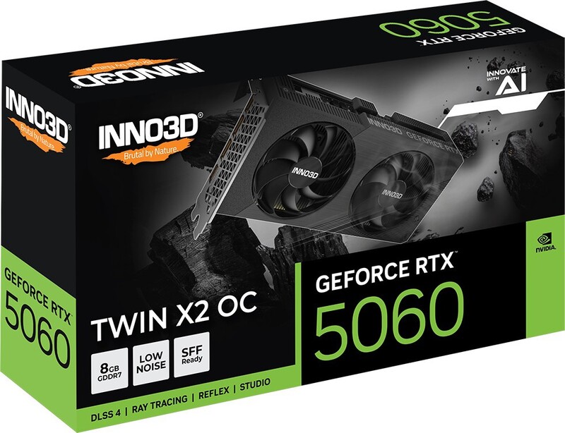 Видеокарта GF RTX 5060 8GB GDDR7 Twin X2 OC V2 Inno3D (N50602-08D7X-195071N)
