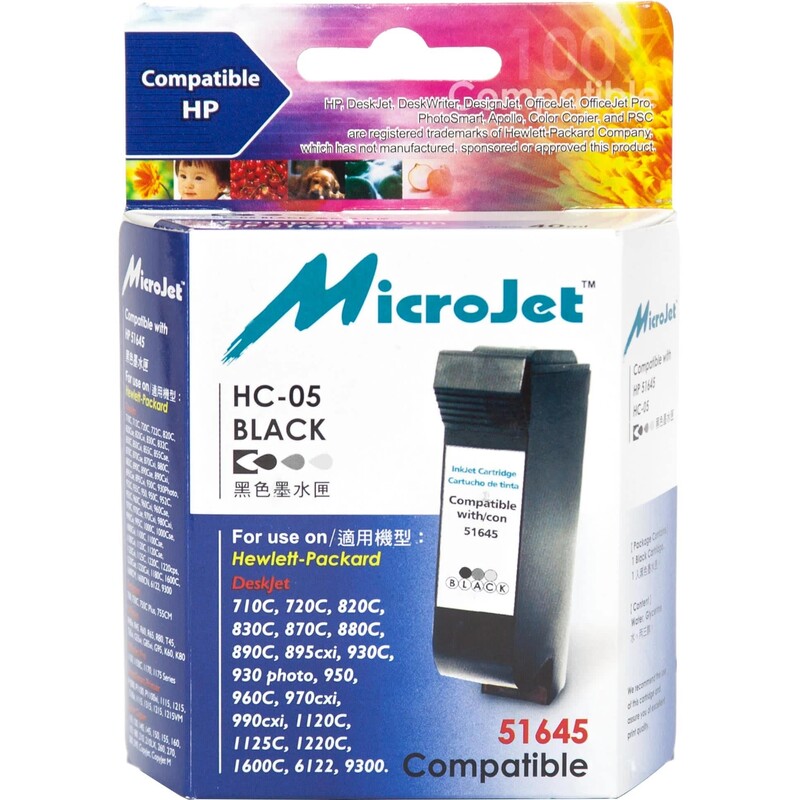 Картридж MicroJet (HC-05) HP HP DJ 850C/1100C/1600C (№45) Black