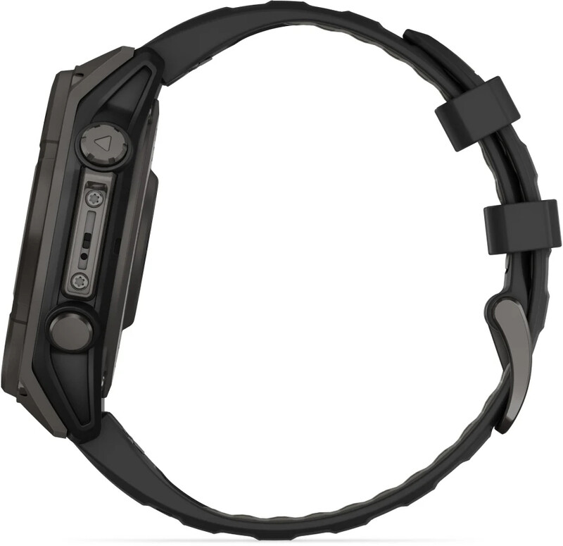 Смарт-годинник Garmin Fenix 8 47mm Sapphire Solar Carbon Gray DLC Titanium with Black and Pebble Grey Silicone Band (010-02906-11)