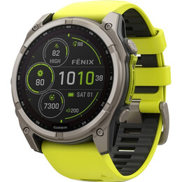 Смарт-годинник Garmin Fenix 8 51mm Sapphire Solar Titanium with Amp Yellow/Graphite Silicone Band (010-02907-21)