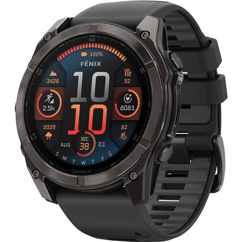 Смарт-часы Garmin Fenix 8 51mm AMOLED Sapphire Carbon Grey DLC with Black and Pebble Grey Silicone Band (010-02905-21)