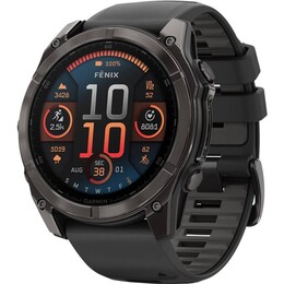 Смарт-годинник Garmin Fenix 8 51mm AMOLED Sapphire Carbon Grey DLC with Black and Pebble Grey Silicone Band (010-02905-21)