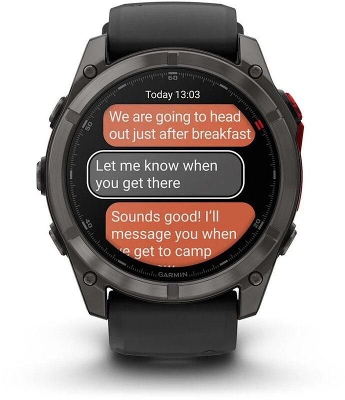 Смарт-годинник Garmin Fenix 8 51mm MicroLED Sapphire Titanium Carbon Gray with Black and Pebble Grey Silicone Band (010-03380-05)