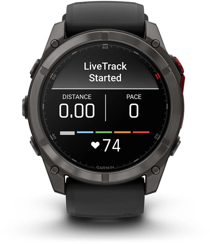 Смарт-годинник Garmin Fenix 8 51mm MicroLED Sapphire Titanium Carbon Gray with Black and Pebble Grey Silicone Band (010-03380-05)