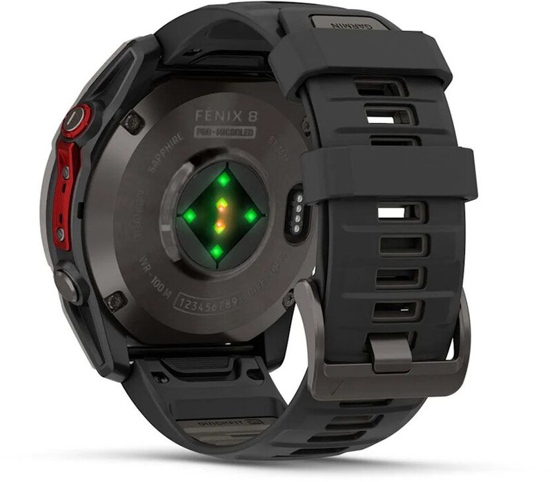 Смарт-годинник Garmin Fenix 8 51mm MicroLED Sapphire Titanium Carbon Gray with Black and Pebble Grey Silicone Band (010-03380-05)