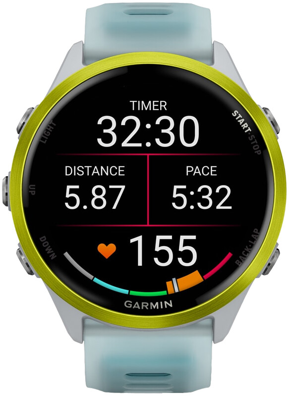 Смарт-годинник Garmin Forerunner 570 47mm Yellow Aluminum with Translucent Whitestone/Turquoise Band (010-02971-01)