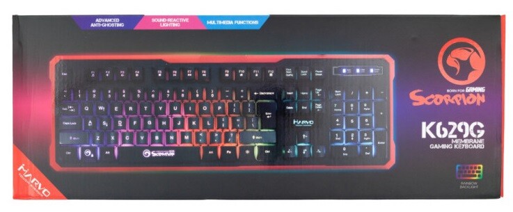 Клавиатура Marvo K629G Multi-LED Black/Red USB
