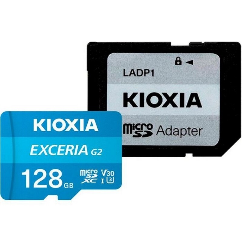 Карта памяти MicroSDXC 128GB UHS-I/U3 Class 10 Kioxia Exceria G2 R100/W50MB/s + SD Adapter (LMEX2L128GG2)