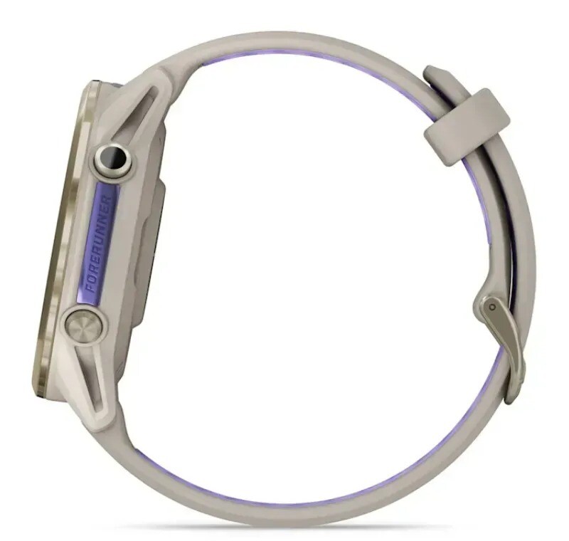 Смарт-годинник Garmin Forerunner 970 French Gray Soft Gold Titanium with French Gray/Translucent Indigo Silicone with Soft Gold Buckle (010-02969-12)