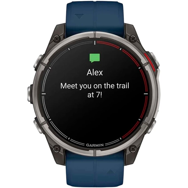 Смарт-годинник Garmin Quatix 8 47 mm AMOLED Marine Titanium Gray with Blue Silicone Band (010-02904-51)