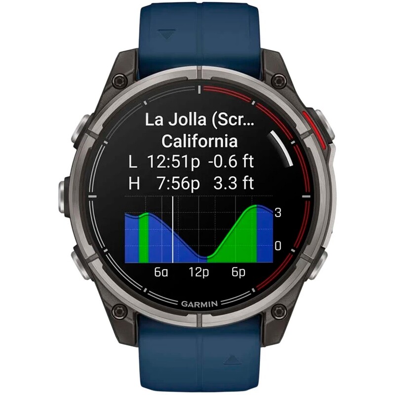 Смарт-годинник Garmin Quatix 8 47 mm AMOLED Marine Titanium Gray with Blue Silicone Band (010-02904-51)