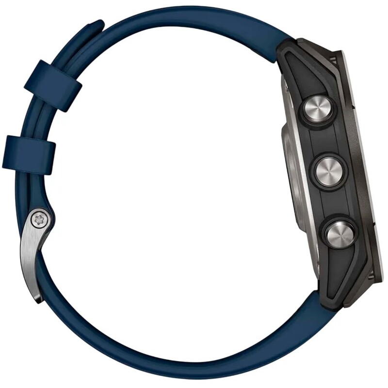 Смарт-годинник Garmin Quatix 8 47 mm AMOLED Marine Titanium Gray with Blue Silicone Band (010-02904-51)
