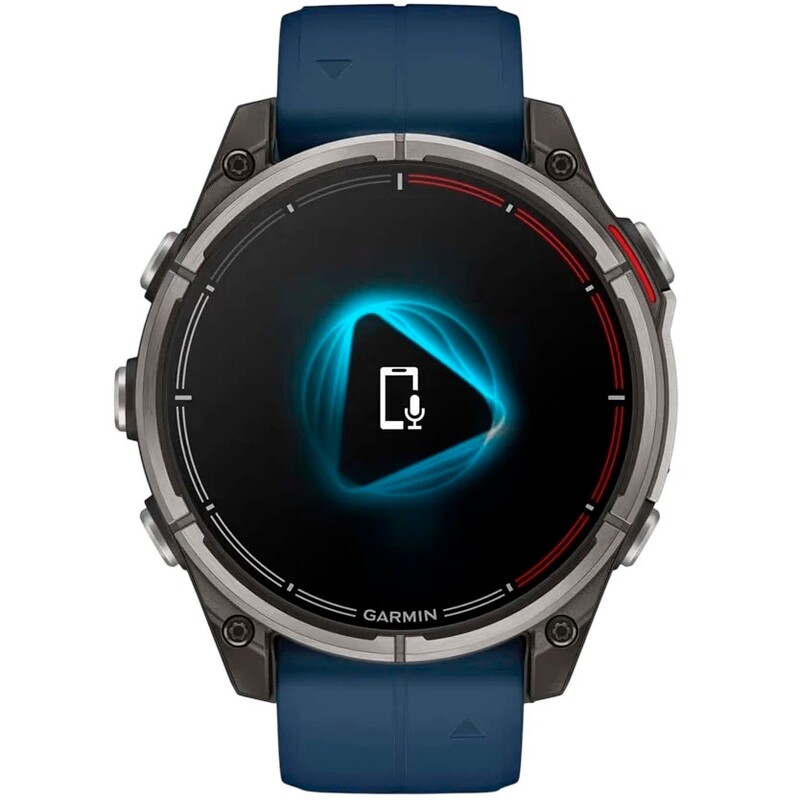 Смарт-годинник Garmin Quatix 8 47 mm AMOLED Marine Titanium Gray with Blue Silicone Band (010-02904-51)
