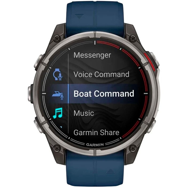 Смарт-годинник Garmin Quatix 8 47 mm AMOLED Marine Titanium Gray with Blue Silicone Band (010-02904-51)