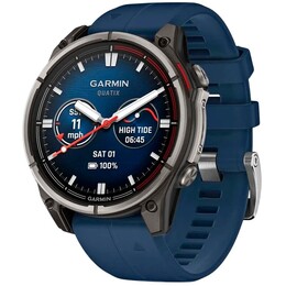 Смарт-годинник Garmin Quatix 8 47 mm AMOLED Marine Titanium Gray with Blue Silicone Band (010-02904-51)