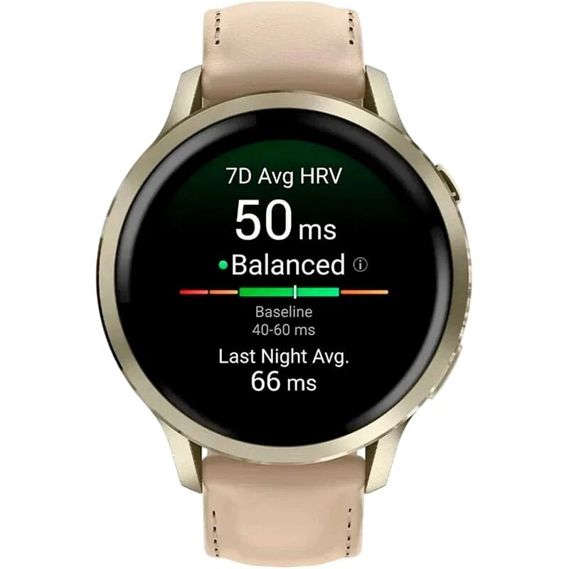 Смарт-часы Garmin Venu 4 41mm Lunar Gold with Bone Light Sand Leather Band (010-03013-03)