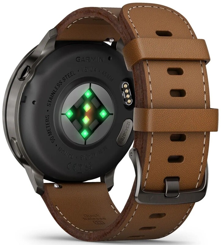 Смарт-часы Garmin Venu 4 45mm Black with Brown Leather Band (010-03014-03)