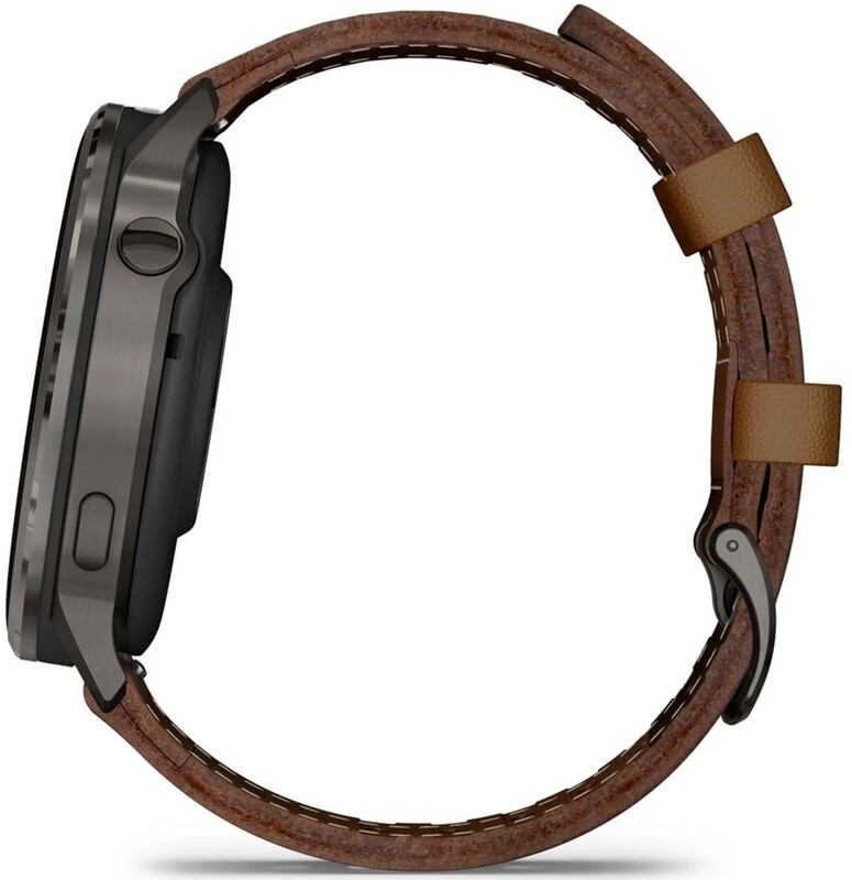 Смарт-часы Garmin Venu 4 45mm Black with Brown Leather Band (010-03014-03)