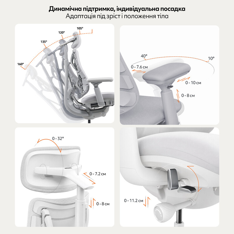 Крісло офісне LiberNovo Omni Space Gray 48 см (CP-GW-0000015-00-00)
