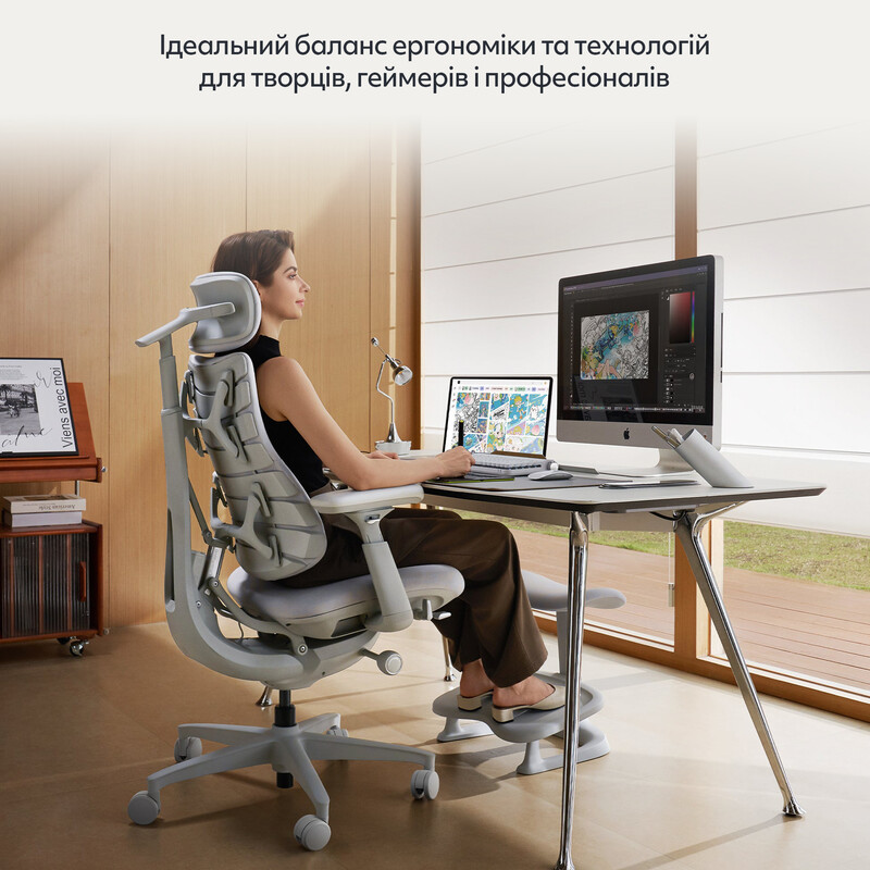 Крісло офісне LiberNovo Omni Space Gray 48 см (CP-GW-0000015-00-00)