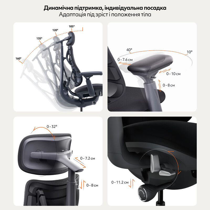 Крісло офісне LiberNovo Omni Midnight Black 48 см (CP-GW-0000015-00-01)