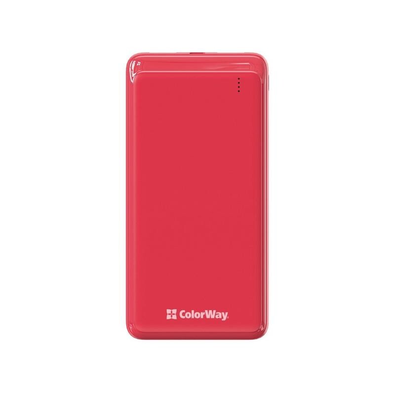 Універсальна мобільна батарея ColorWay Slim PD 10000mAh Red (CW-PB100LPG3RD-PD)