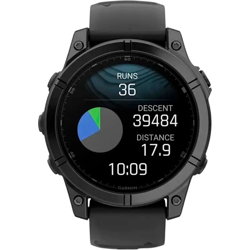 Смарт-часы Garmin Fenix E 47mm AMOLED Slate Gray Steel with Black Silicone Band (010-03025-01)