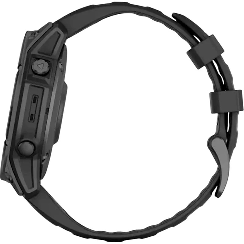 Смарт-часы Garmin Fenix E 47mm AMOLED Slate Gray Steel with Black Silicone Band (010-03025-01)