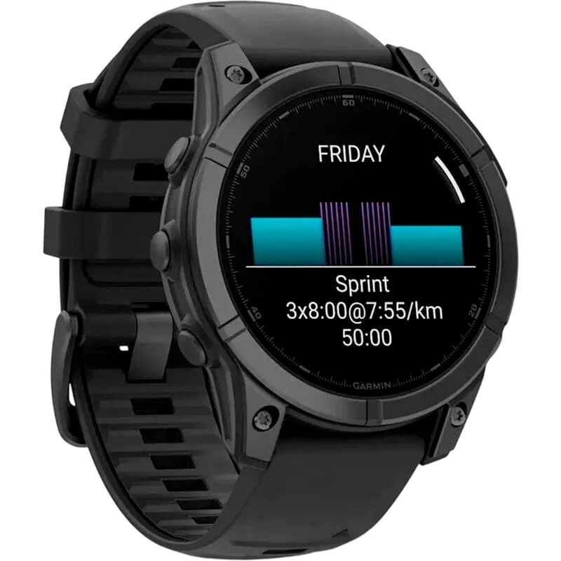 Смарт-часы Garmin Fenix E 47mm AMOLED Slate Gray Steel with Black Silicone Band (010-03025-01)