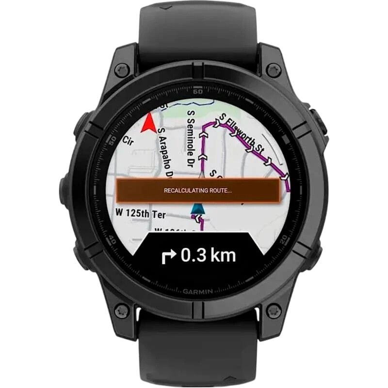 Смарт-часы Garmin Fenix E 47mm AMOLED Slate Gray Steel with Black Silicone Band (010-03025-01)