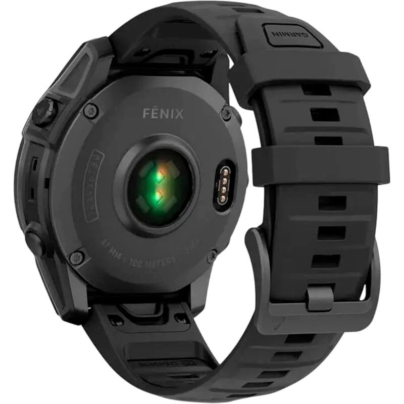 Смарт-часы Garmin Fenix E 47mm AMOLED Slate Gray Steel with Black Silicone Band (010-03025-01)