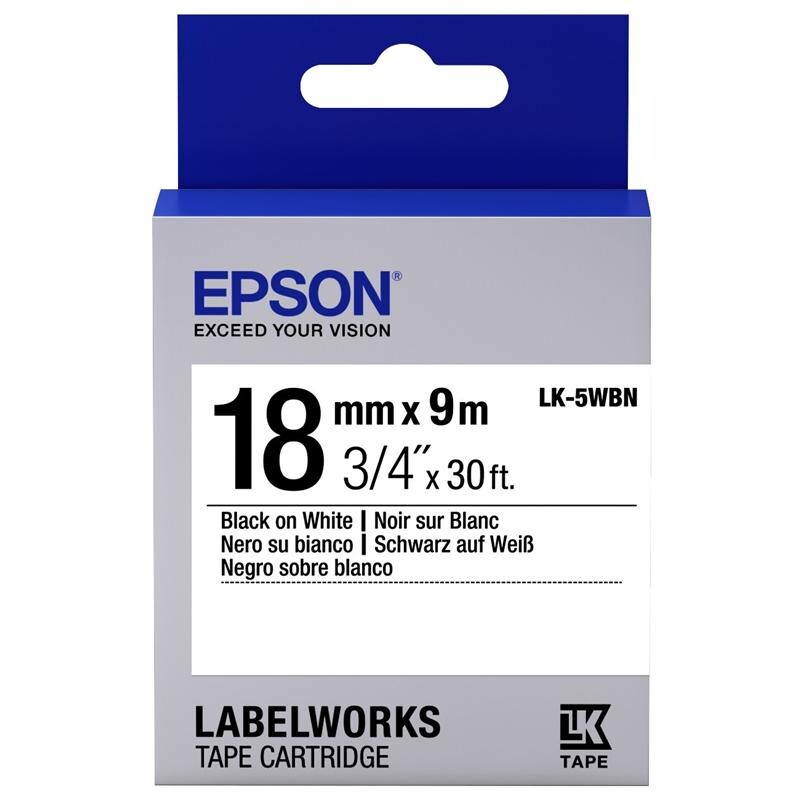 Стрічка Epson LK5WBN Standard Black/White 18mm/9m (C53S655006)