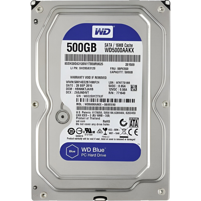 Накопитель HDD SATA  500GB WD Blue 7200rpm 16MB (WD5000AAKX)