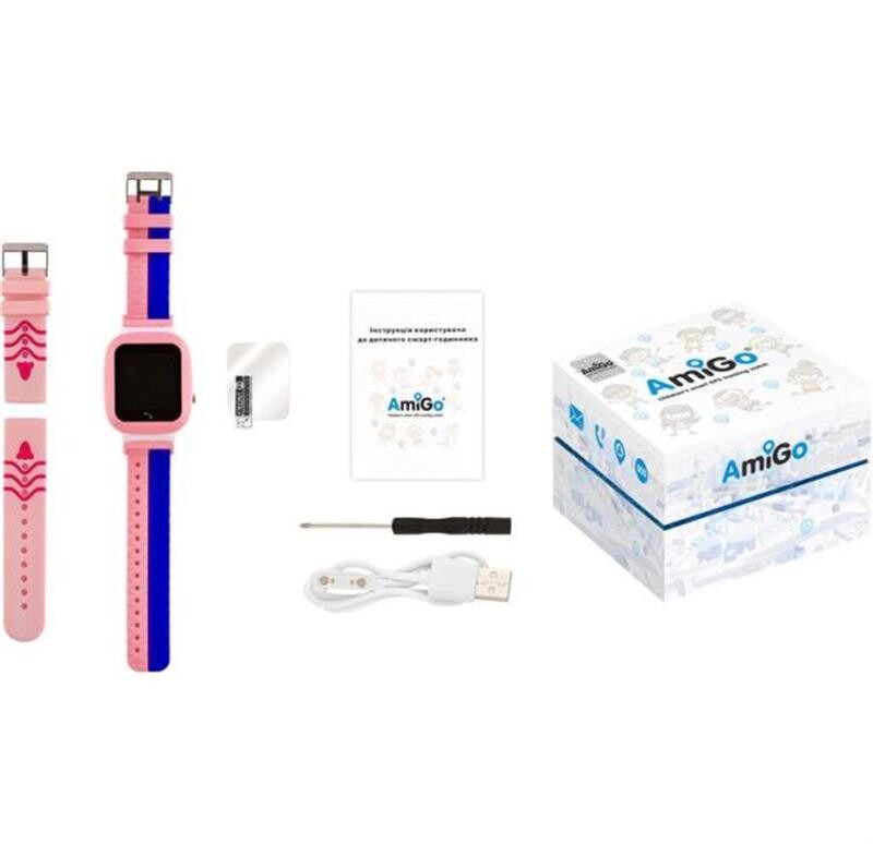 Детские смарт-часы AmiGo GO004 Splashproof Camera+LED Pink