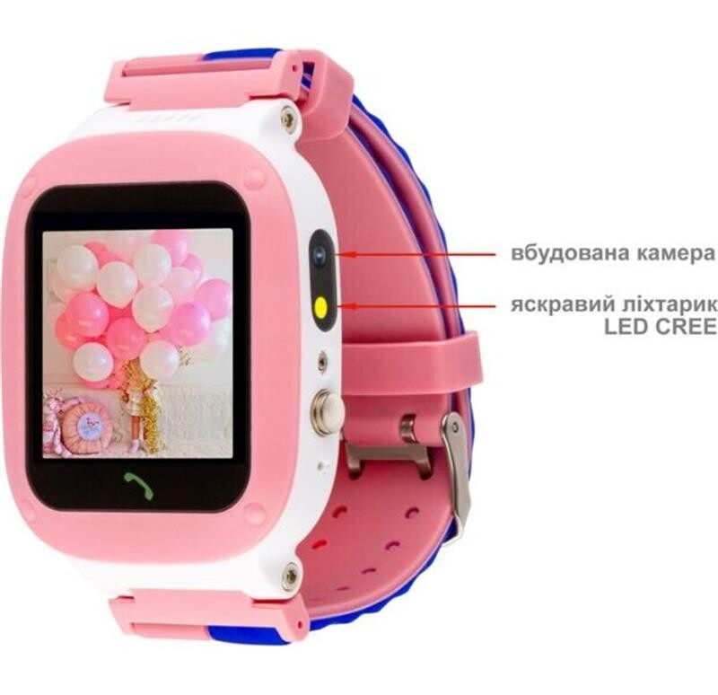Детские смарт-часы AmiGo GO004 Splashproof Camera+LED Pink