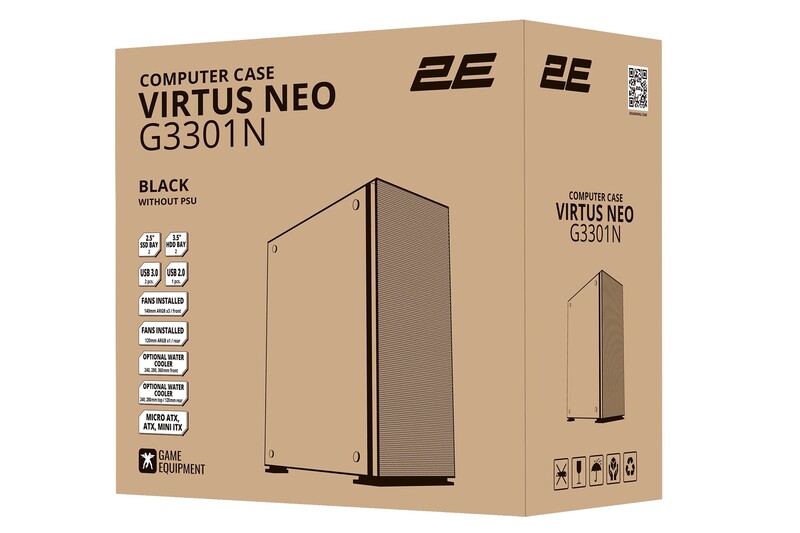 Корпус 2E Gaming Virtus Neo Black (2E-G3301N) без БП
