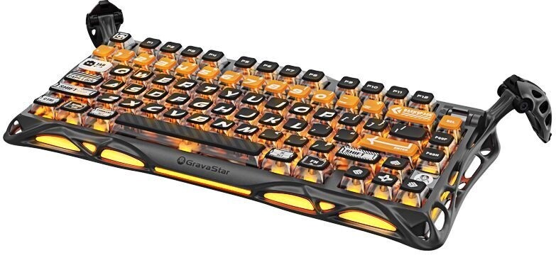 Клавіатура бездротова GravaStar Mercury K1 Pro CyberFlare (GSK1PRO_BO_BLK)